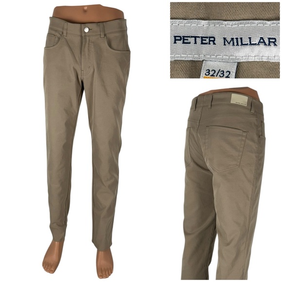 Peter Millar Mens 32 X 32 Pants Crown Sport 5 Pocket EB66 Performance Golf EUC